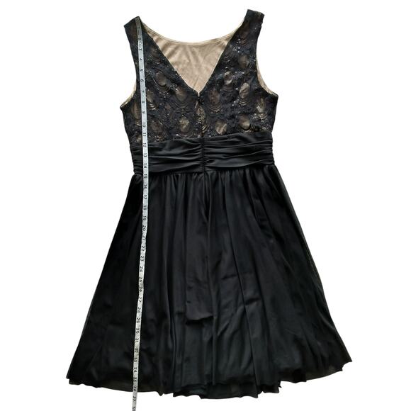 New JH Evenings Women's Black Sleeveless Lace Sequins Cocktail Dress Size 8 - Picture 9 of 13
